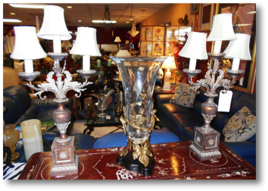Matching Candleabra Style Lamps and Vase